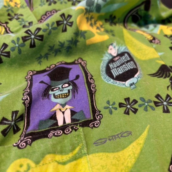 SHAG Green Disneyland Disney Haunted Mansion Aloha Tiki Shirt XXL - Picture 2 of 4